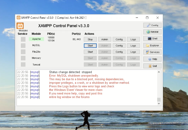 XAMPP Error: MYSQL